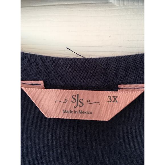 SJS 3X Beautiful Red, Silver and Blue T Shirt Embellished! - Picture 3 of 4